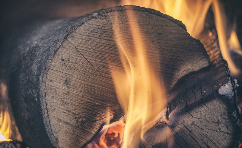 log on fire